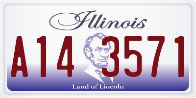 IL license plate A143571
