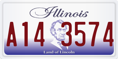 IL license plate A143574