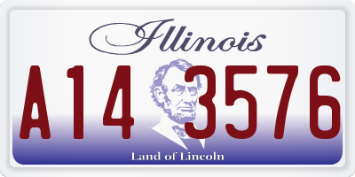 IL license plate A143576