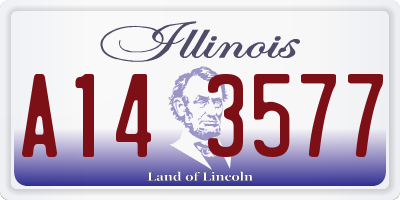 IL license plate A143577