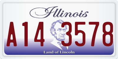 IL license plate A143578