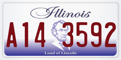 IL license plate A143592