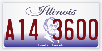IL license plate A143600