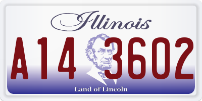 IL license plate A143602