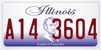 IL license plate A143604