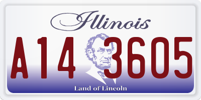 IL license plate A143605