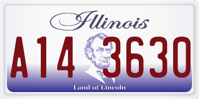 IL license plate A143630