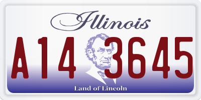 IL license plate A143645