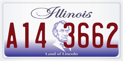 IL license plate A143662