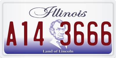 IL license plate A143666