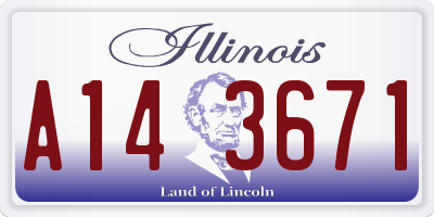 IL license plate A143671