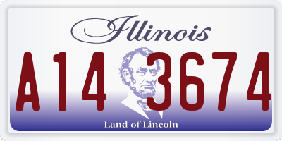 IL license plate A143674