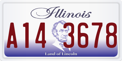 IL license plate A143678