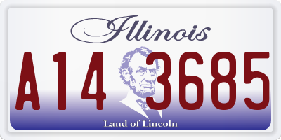 IL license plate A143685