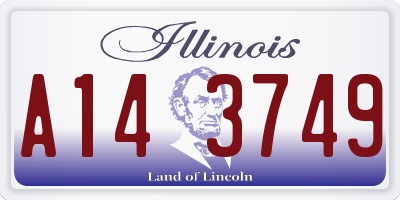 IL license plate A143749