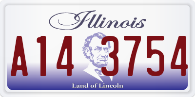 IL license plate A143754
