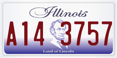IL license plate A143757