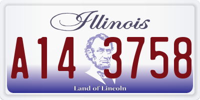 IL license plate A143758