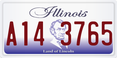 IL license plate A143765