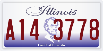 IL license plate A143778