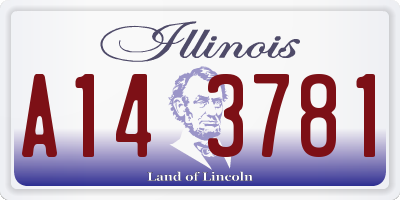 IL license plate A143781