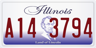 IL license plate A143794