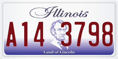 IL license plate A143798