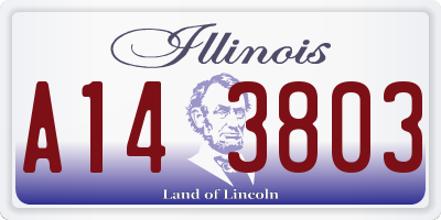 IL license plate A143803