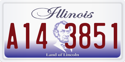 IL license plate A143851
