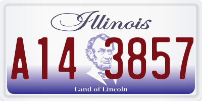 IL license plate A143857
