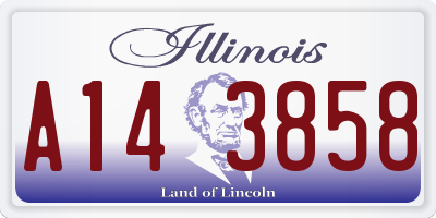 IL license plate A143858