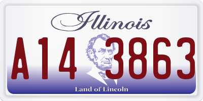 IL license plate A143863