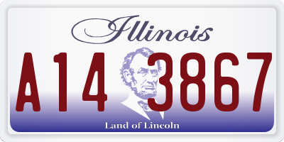 IL license plate A143867