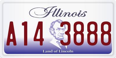 IL license plate A143888