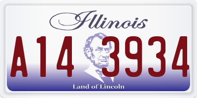 IL license plate A143934
