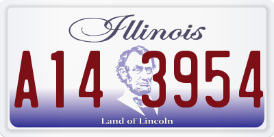 IL license plate A143954