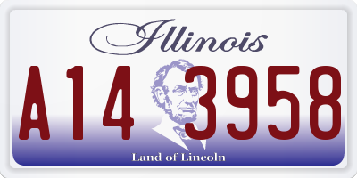 IL license plate A143958