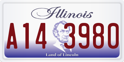 IL license plate A143980
