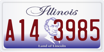 IL license plate A143985