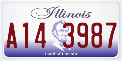 IL license plate A143987