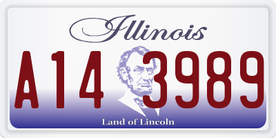 IL license plate A143989