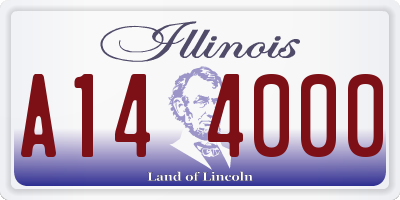 IL license plate A144000