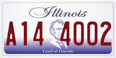 IL license plate A144002