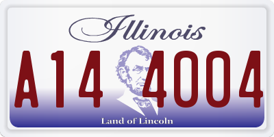 IL license plate A144004