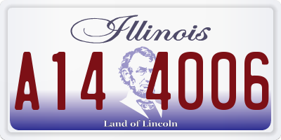IL license plate A144006