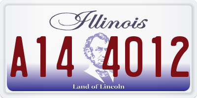 IL license plate A144012