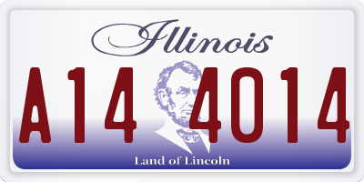 IL license plate A144014
