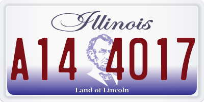 IL license plate A144017