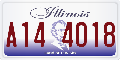 IL license plate A144018