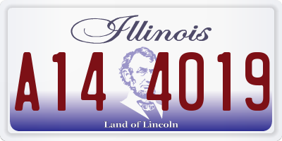 IL license plate A144019